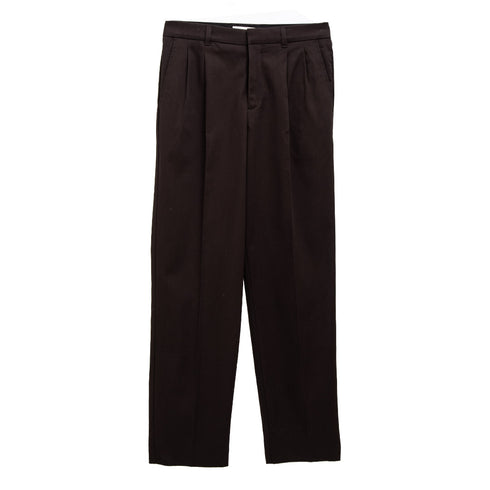 Norse Projects Christopher Relaxed Gabardine Pleated Trouser Espresso N25-03852022 Degli Uberti
